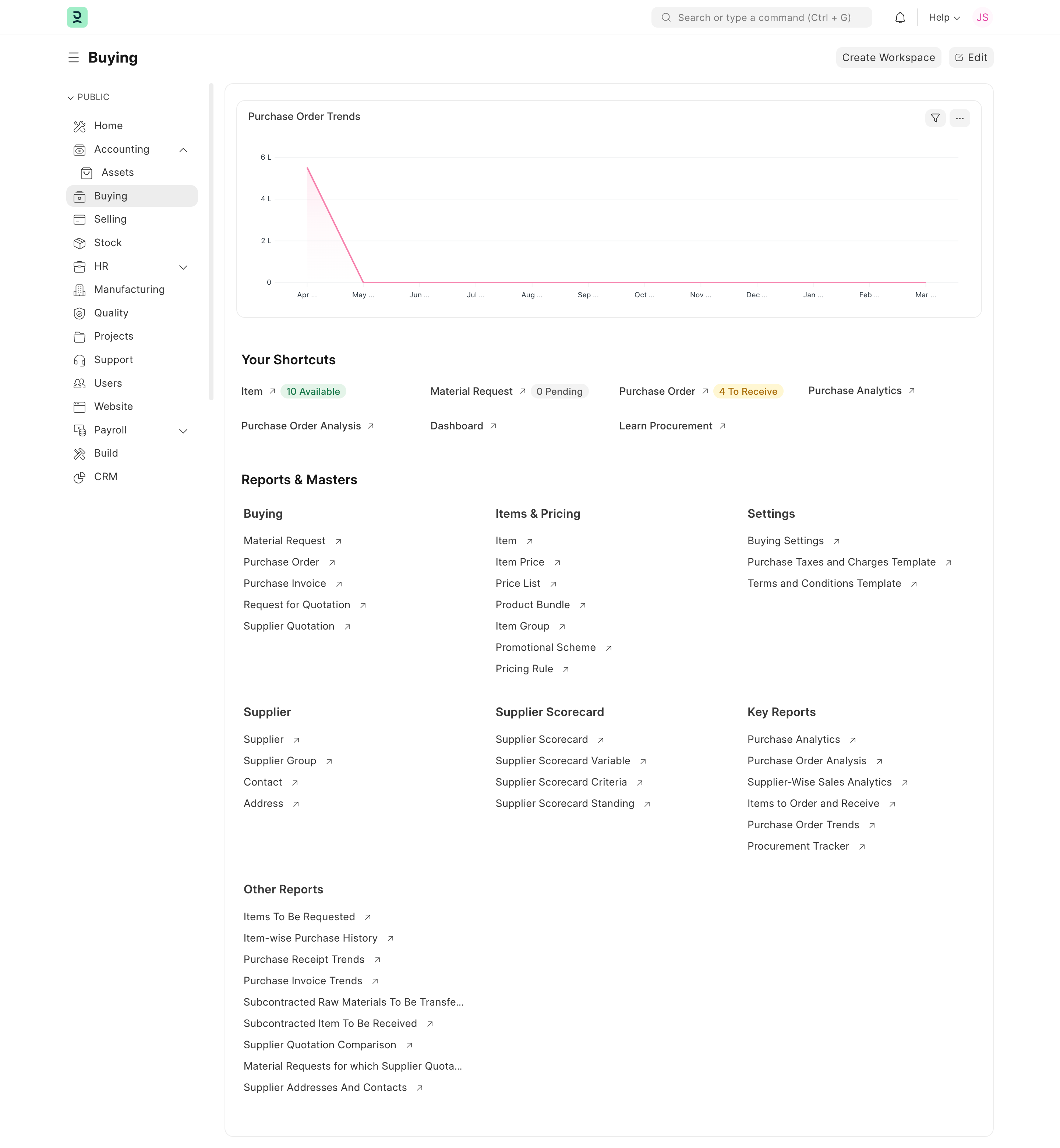 وحدة المشتريات - CodeNext ERP